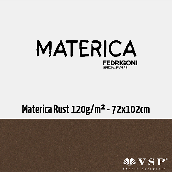 Papel Materica Rust 120g/m² Tamanho 72x102cm - Pacote com 50 folhas