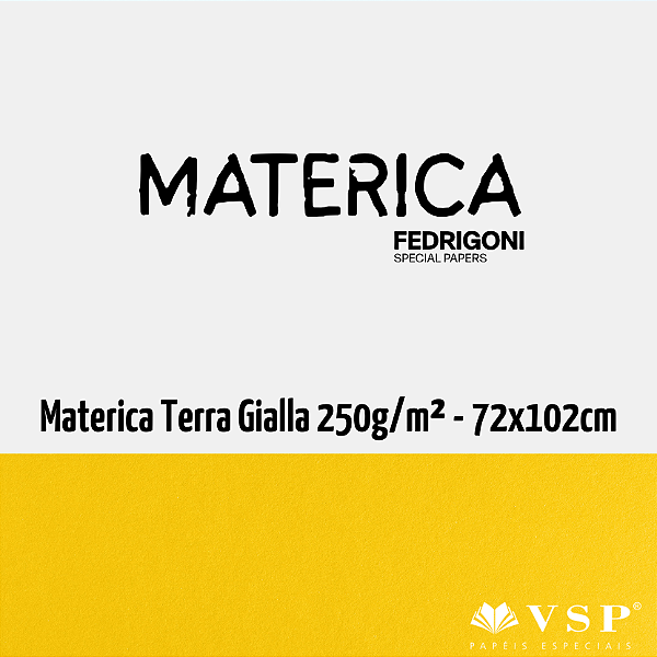 Papel Materica Terra Gialla 250g/m² Tamanho 72x102cm - Pacote com 25 folhas