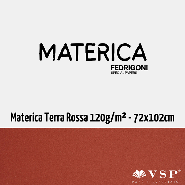 Papel Materica Terra Rossa 120g/m² Tamanho 72x102cm - Pacote com 50 folhas
