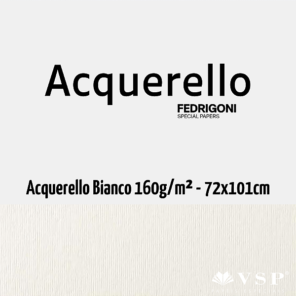 Papel Acquerello Bianco 160g/m² Tamanho 72x101cm - Pacote com 50 folhas