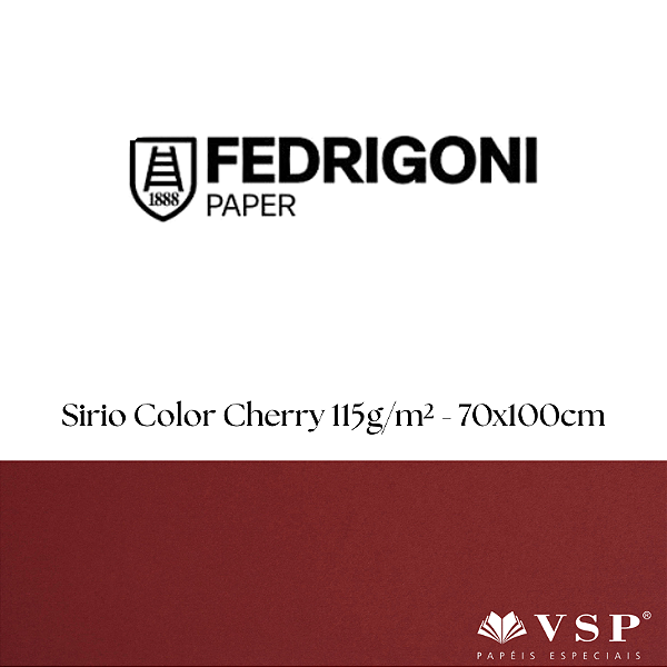Papel Sirio Color Cherry 115g/m² Tamanho 70x100cm - Pacote com 50 folhas