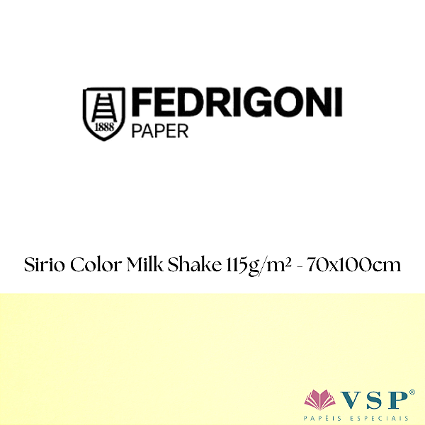 Papel Sirio Color Milk Shake 115g/m² Tamanho 70x100cm - Pacote com 50 folhas
