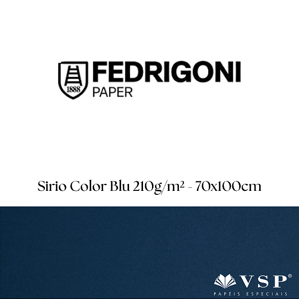 Papel Sirio Color Blu 210g/m² Tamanho 70x100cm - Pacote com 25 folhas