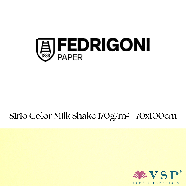 Papel Sirio Color Milk Shake 170g/m² Tamanho 70x100cm - Pacote com 50 folhas