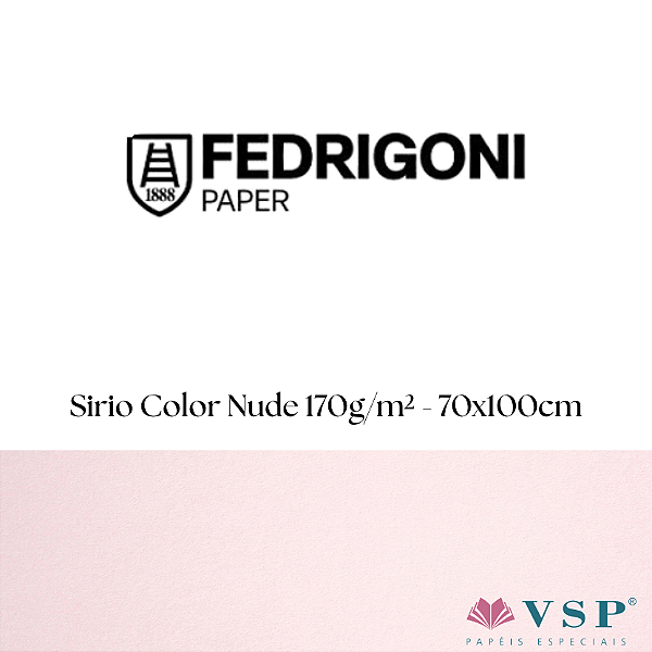 Papel Sirio Color Nude 170g/m² Tamanho 70x100cm - Pacote com 50 folhas