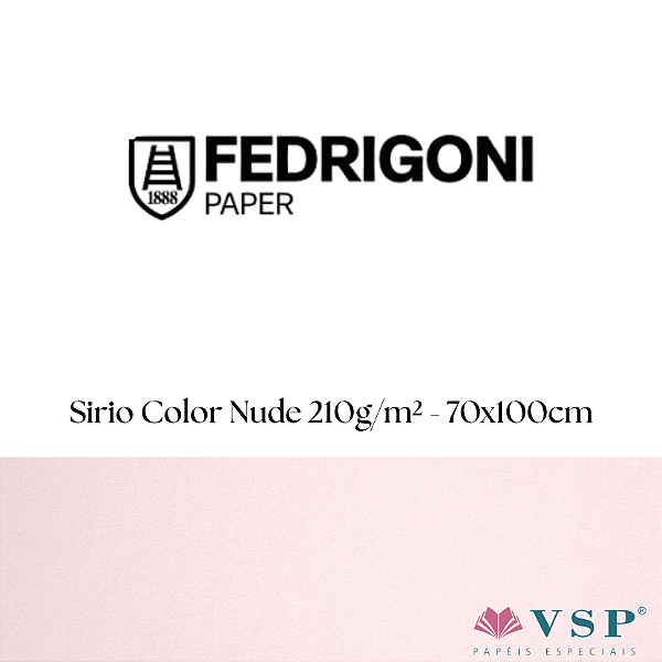 Papel Sirio Color Nude 210g/m² Tamanho 70x100cm - Pacote com 25 folhas