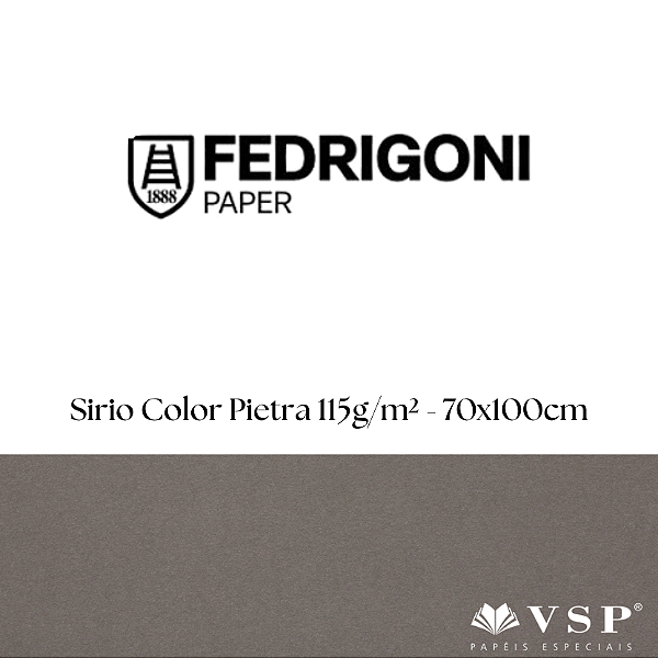 Papel Sirio Color Pietra 115g/m² Tamanho 70x100cm - Pacote com 50 folhas