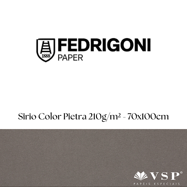 Papel Sirio Color Pietra 210g/m² Tamanho 70x100cm - Pacote com 25 folhas