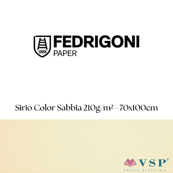 Papel Sirio Color Sabbia 210g/m² Tamanho 70x100cm - Pacote com 25 folhas