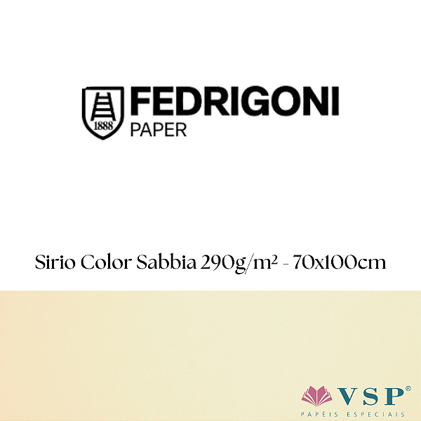 Papel Sirio Color Sabbia 290g/m² Tamanho 70x100cm - Pacote com 25 folhas