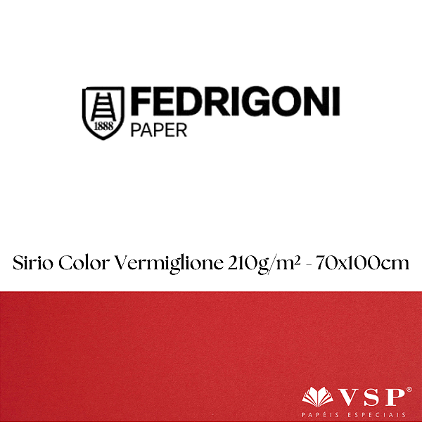 Papel Sirio Color Vermiglioni 210g/m² Tamanho 70x100cm - Pacote com 25 folhas