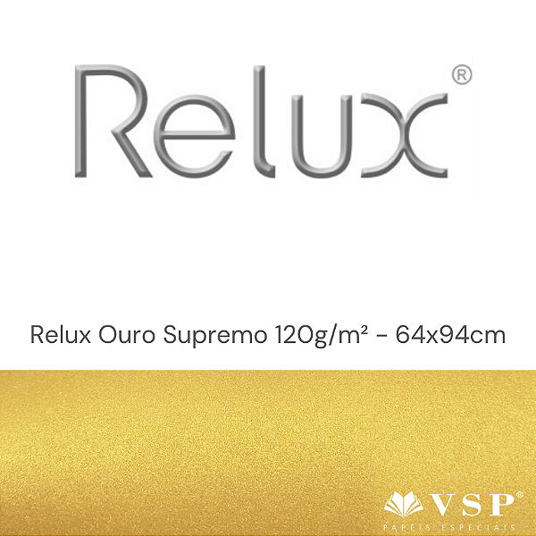 Papel Relux Ouro Supremo 120g/m² Tamanho 64x94cm - Pacotes com 25 folhas