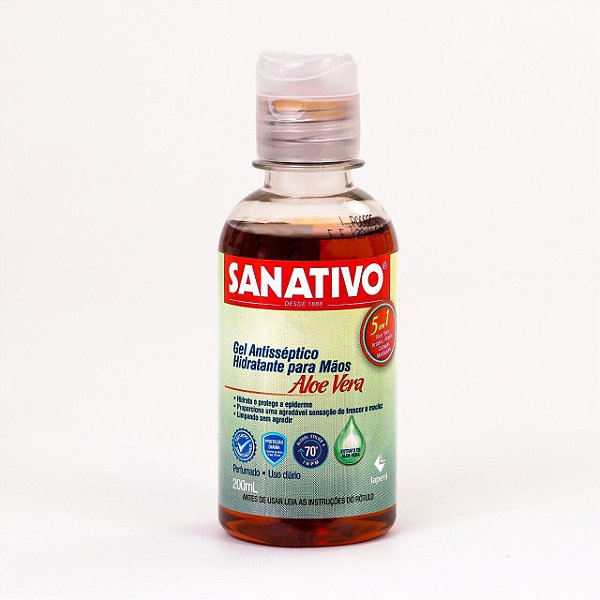 Sanativo Gel Antisséptico Hidratante p/ Mãos  Aloe Vera 200ml