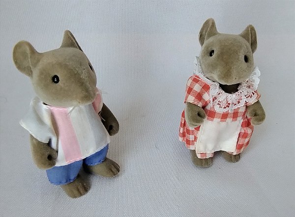 Sylvanian families, casal de ratos cinza