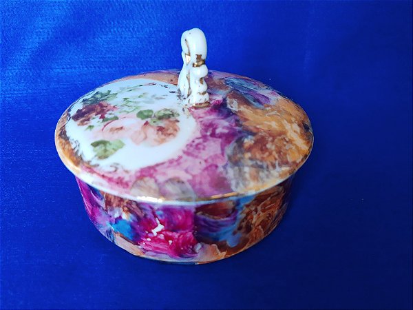 Porta treco de porcelana Mauá, Redondo 10,5 cm diâmetro