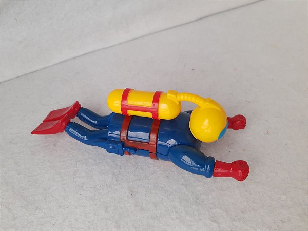 Boneco a corda de plástico  scuba diver da Toysmith 2018,  19 cm