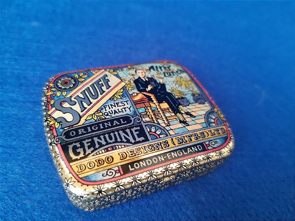 Lata colecionável de rapé vintage, Dodo designs  6x5c1 cm