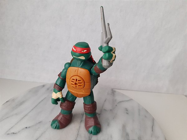 Tartaruga ninja articulado Rafael com ruído, faltando o cinto , Playmates 2014, 15 cm