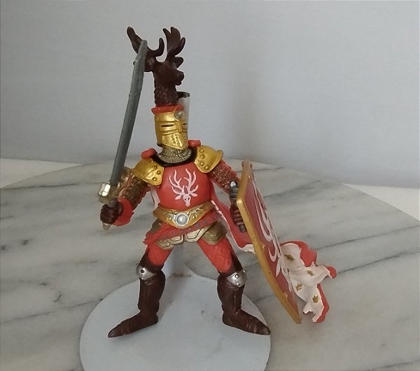 Cavaleiro medieval capacete com topo de alce, Papo 2007 , 14 cm, usado