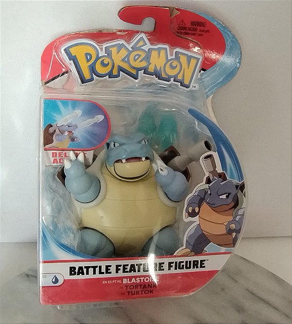 Pokémon Blastoise deluxe Action, Battle feature figure, zerado, embalagem.com dano