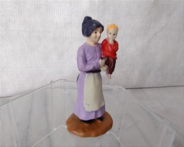 Miniatura pioneira americana segurando uma criança , coleção Wild West , 6,5 cm, usada
