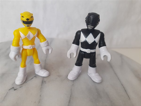 Imaginext bonecos Power Rangers preto e Amarelo, usadis