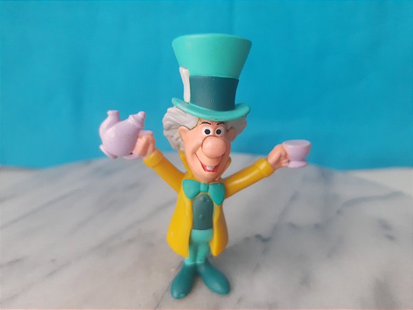 Boneco chapeleiro Maluco de Alice no país de maravilhas, Col. McDonald's 50 anos Disney Parks, usado, 8,5 cm
