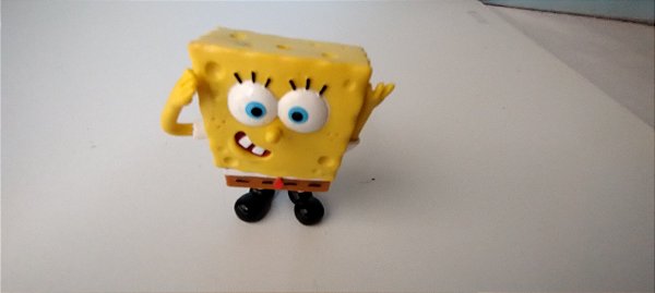 Miniatura de vinil braços articulados de Bob Esponja  , Jakks Pacific , 6,5 cm usada