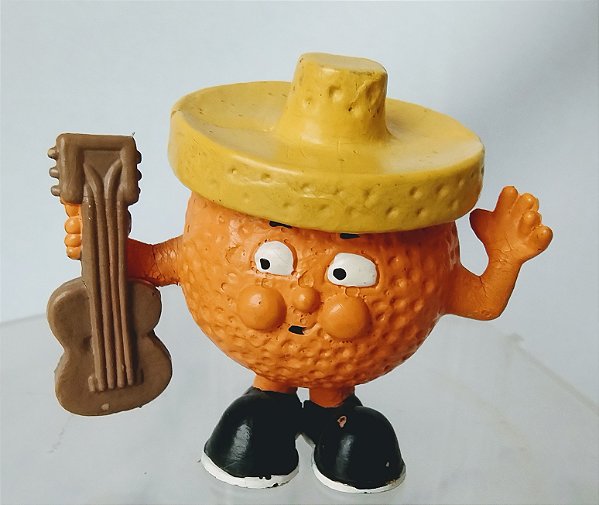 Miniatura de vinil de 1983  , laranja da coleção the fruities , Maia Borges, Portugal  4,5  cm