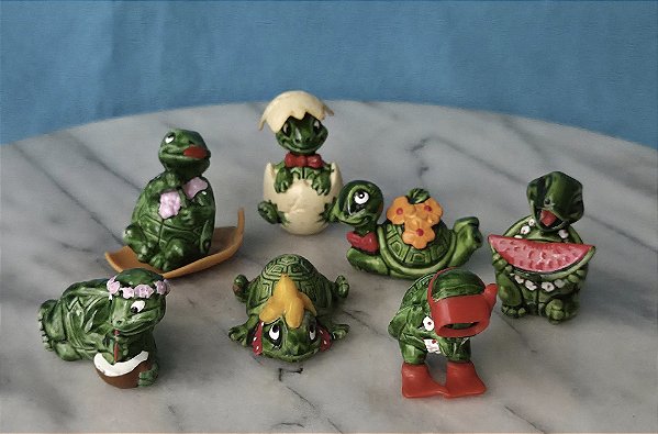 Miniatura tartaruga, lote de 7 variadas,coleção Kinder ovo de 1993