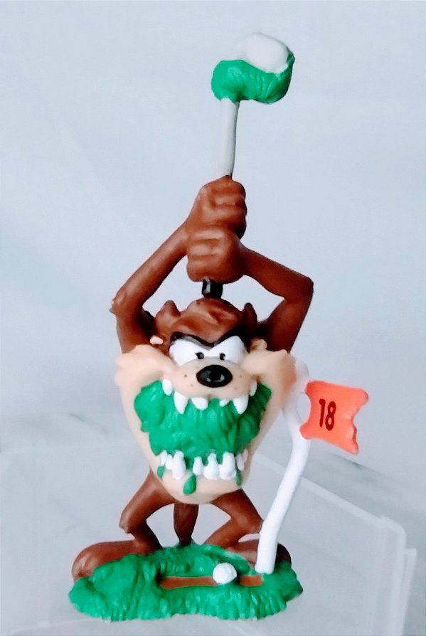 Miniatura Warner Bros Applause 1994 de Taz estático jogando golfe, 11 cm, usada
