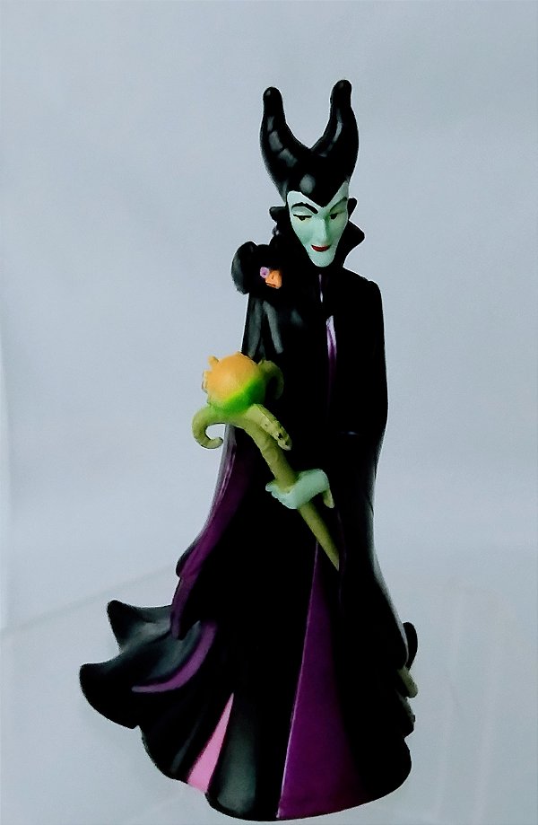 Miniatura Disney Malévola com o corvo da Bela Adormecida 10,5 Cm