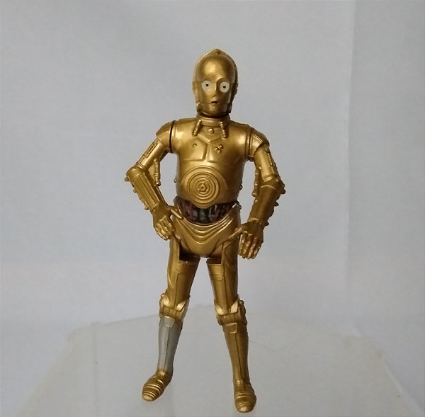 Droid C3PO dourado, uma perna prata,  articulado do star Wars , Hasbro 2013,  9 cm de usado