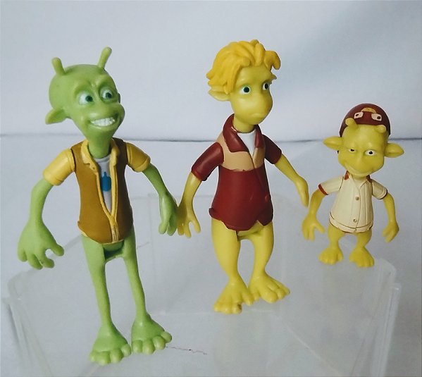 Mini bonecos articulados ,entre 5 e 7 cm de altura) Skiff, Lem e Eckle do Planet 51
