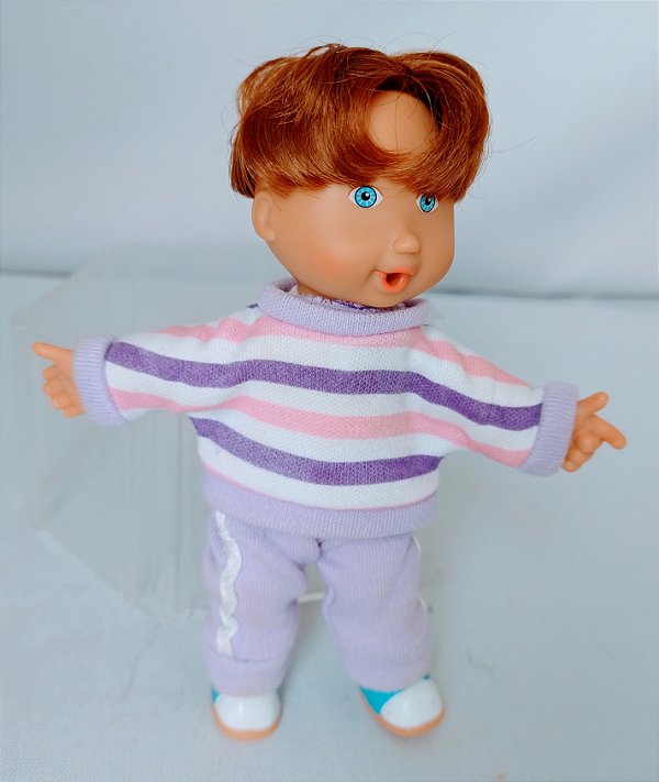 Boneco bem me quer cabelos s castanhos Estrela  anos 80 /90  , 12 cm