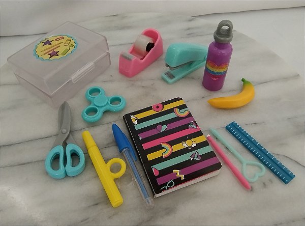 Lote de acessórios Boneca My life as me itens papelaria stationary