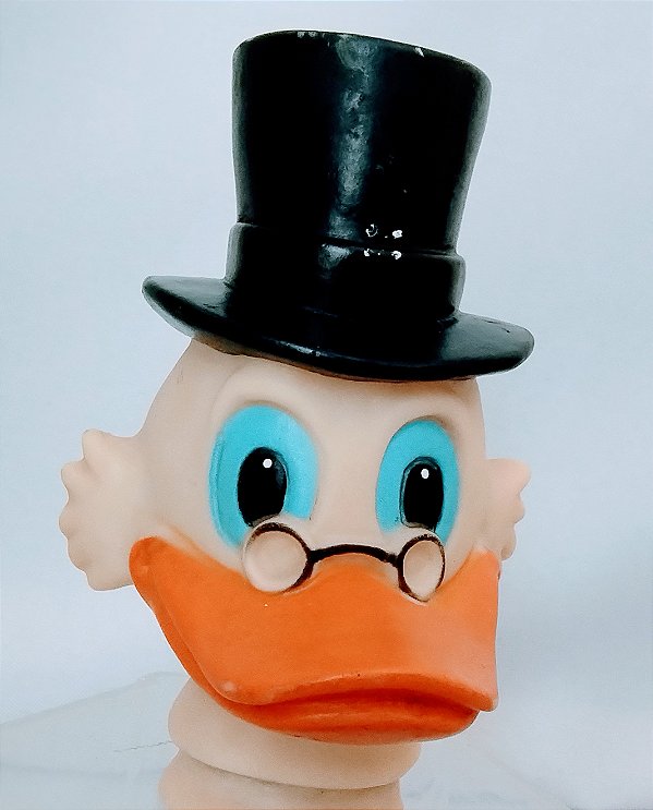 Cabeça de borracha antiga Tio Patinhas Walt Disney para marionete  12 cm altura 8 cm largura