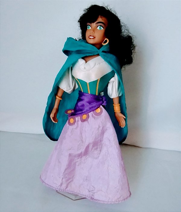 de 1986 Boneca parte pano parte vinil Esmeralda do Corcunda de Notre Dame Disney, col. burger king, 25 cm