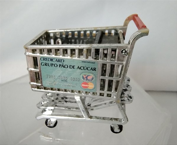 Imã de geladeira/ porta recado carrinho de supermercado Pão de açúcar, 5 cm