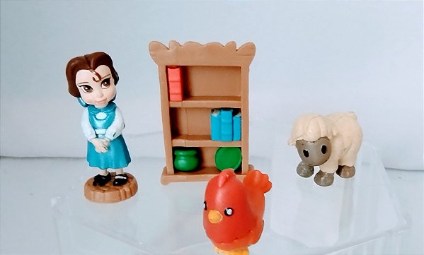 Mini playset Disney animators parcial, cabana da jovem Bela (4,5 cm) , usado