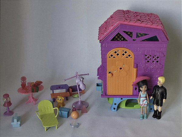 Polly pocket Mattel, Casa super club house 2 niveis, usada