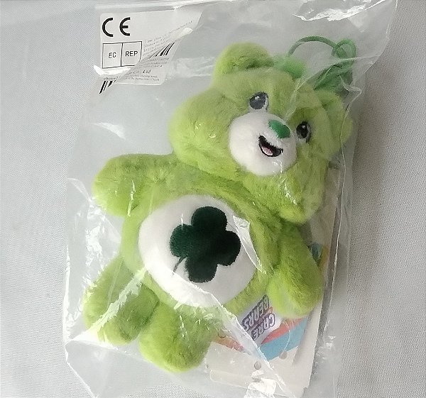 Chaveiro pelúcia de care bears verde, boa sorte, Unlock the magic, 14 cm, novo