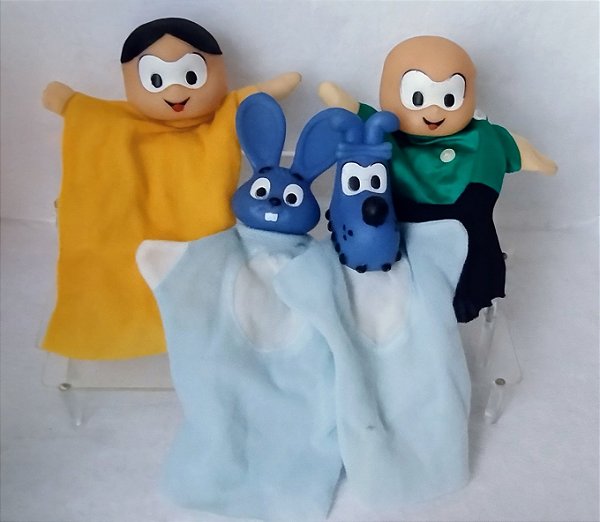 Fantoches Turma da Monica; Bidu Cebolinha, Magali e Sansão