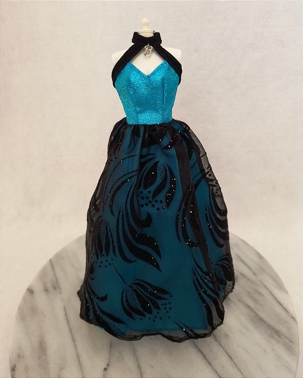 Vestido longo Cartela Barbie Evening Sparkle dress 2000