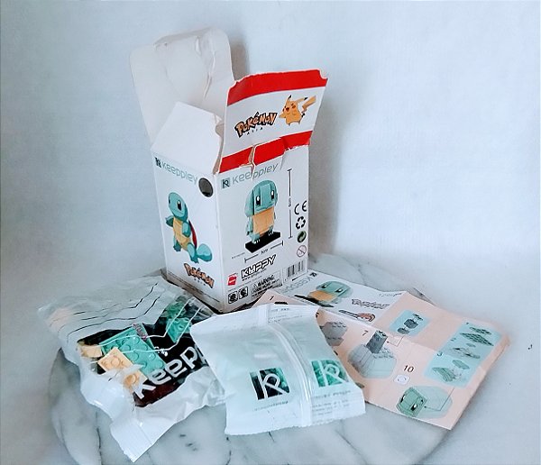 Kit de montar Keeppley, em formato de  pokémon foi Squirtle, Nintendo 129 peças, sem uso