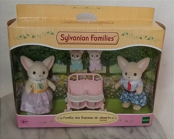 Sylvanian families, familia de raposas-do-deserto, novo, lacrado