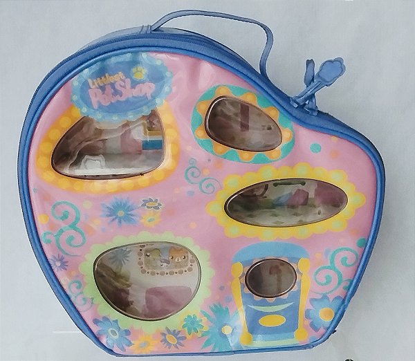 LPS, Littlest Pet Shop, estojo portátil de papelão e plástico , 30 x 30 x 8 cm,Jasbro 2005