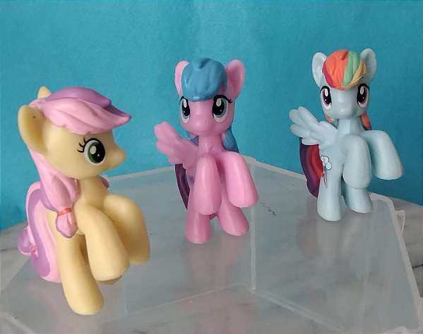 Mini figuras my little pony Hasbro 5 cm ; Rainbow Dash, Lavender Fritter, Flitterheart
