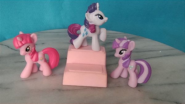Mini figuras My little pony Hasbro 5 cm ;Rarity, Amethyst star e Cinnamon Breeze