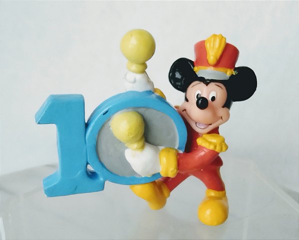 Miniatura DisneyApplause vintage ,anos 90,  Mickey mouse baterista da Banda marcial tambor numero 10, 6 cm